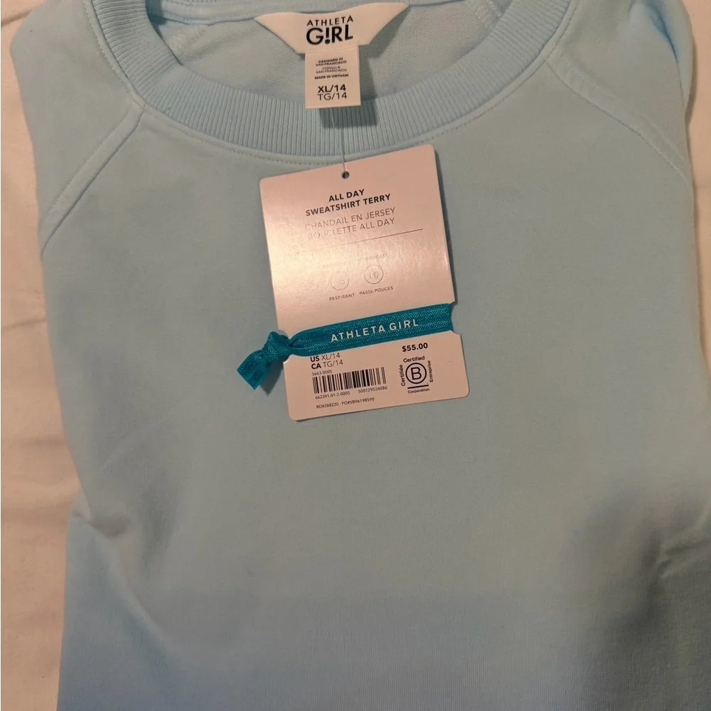 Athleta Girls Light Blue Ombre Sweatshirt